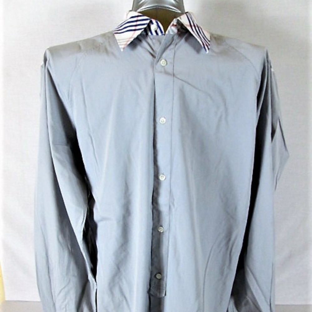 BRS MENS 3XL GRAY COTTON BUTTON DOWN SHIRT (D)E1